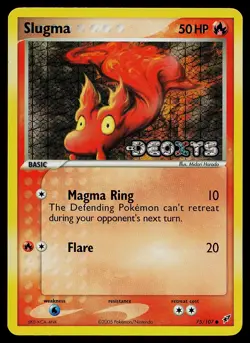 Pokemon Card - Slugma Deoxys 75/107 Reverse Holo Stamped - Image 1