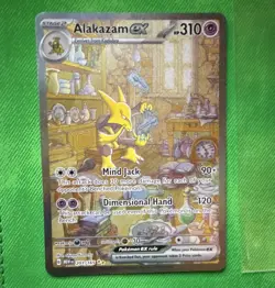 Pokemon TCG Alakazam ex 201/165 SV: Scarlet & Violet 151 Full Art Holo English - Image 1