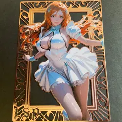 Goddess Story Gold METAL Card - Serial Number #/200! Anime Girl Orihime - Image 1