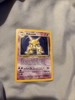 Alakazam 1/102 Base Set Holo Rare Unlimited Pokemon TCG Card LP Condition - Image 1