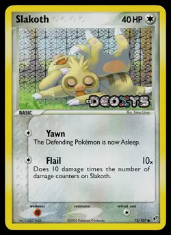 Pokemon Card - Slakoth Deoxys 73/107 Reverse Holo Stamped - Image 1