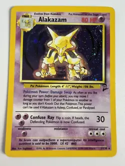 Alakazam Base Set 2 1/130 Holo Rare Pokemon Card LP - Image 3