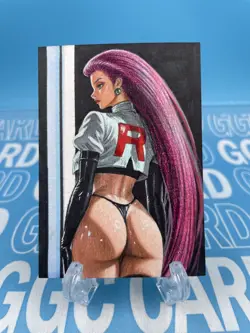 【Gold Card】GGC Studio Pokemon Jessie Hand Drawn Custom Art Sketch Card 1/1 AUTO - Image 1