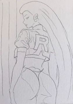 【Gold Card】GGC Studio Pokemon Jessie Hand Drawn Custom Art Sketch Card 1/1 AUTO - Image 4