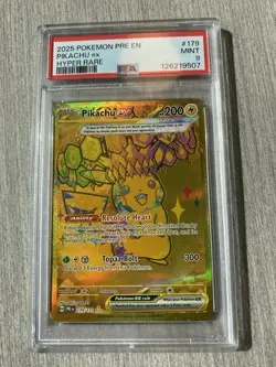 Pokemon TCG Pikachu EX Hyper Rare Card 179/131 Prismatic Evolutions,PSA 9 - Image 1