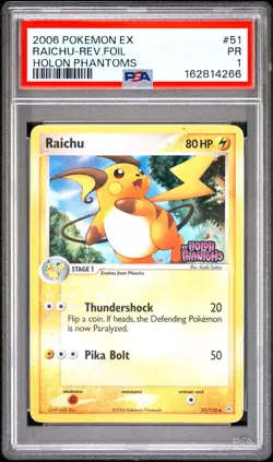 PSA 1 2006 Pokemon EX Holon Phantoms Raichu REVERSE Holo Foil Rare 51/110 - Image 1