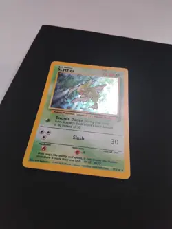 LP Pokemon TCG Scyther Base Set 2 Holo Unlimited Rare Card 17/130 ( NOT JUNGLE ) - Image 5