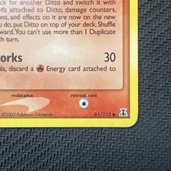 Pokemon TCG Ditto Delta Species 61/113 Non Holo LP Charmander - Image 4