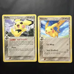 Pikachu + Pichu Delta Species - Holon Phantoms Non-Holo Pokemon Card Lp - Image 1