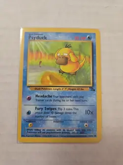 Psyduck 53/62 Fossil Common Vintage Pokemon Card WOTC TCG English - Image 1