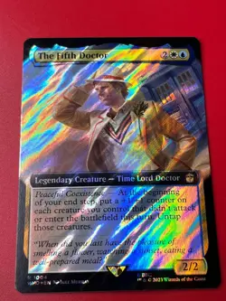 1x BORDERLESS SURGE FOIL THE FIFTH DOCTOR - Doctor Who MTG Magic the Gathering - Image 1
