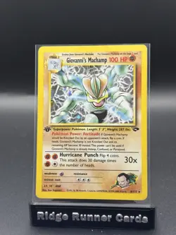 Pokemon TCG Giovanni's Machamp 6/132 Gym Challenge Holo Rare 100 HP ENG - Image 1