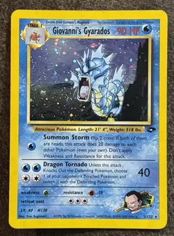 Pokemon Giovanni's Gyarados Gym Challenge Holo Rare Unlimited 5/132 - Image 1