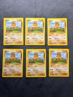 Lot of 6 Vintage Pokemon Diglett 47/102 Base Set WOTC 1999 Common LP/MP - Image 1