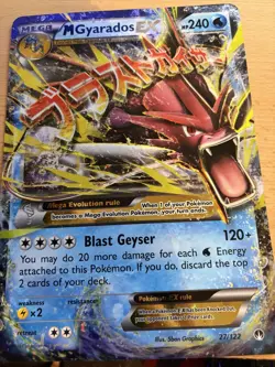 Pokemon TCG Breakpoint Mega M Gyarados EX Ultra Rare Holo Card 27/122 - Image 1