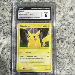 CGC 6 Pikachu 112/111 Rising Rivals Holo Rare 2009 Pokemon TCG Card - Image 1
