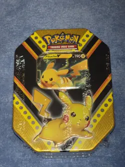 POKEMON TCG Pikachu V Powers Tin!!!! Fall 2020 & 4 Booster Packs!!! - Image 1