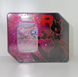 Pokemon TCG: Team Rocket Tin - Mewtwo Ex Metal Destined Rivals - English Sealed - Image 1