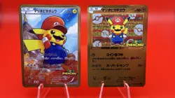 Pikachu Mario set Gold Metal Japanese Pokemon Card Art Collectible/Gift/Display - Image 1