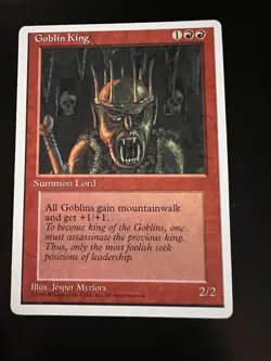 MTG **Alternate** 4th Edition GOBLIN KING, rare vintage 1995 - Image 2
