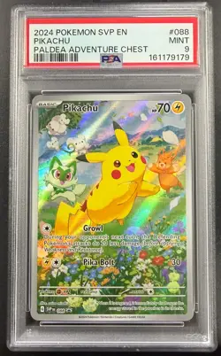 Pikachu 088 Black Star Promo PSA 9 Mint Pokemon TCG SVP Paldea Adventure Chest - Image 1