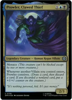 Prowler, Clawed Thief (Foil) - 0138 - Marvel's Spider-Man - MTG - Ships Now - Image 1