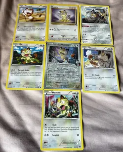 Pokemon TCG Meowth 7 Unique Card Bundle For Collectors English With 1 Holo - Image 1