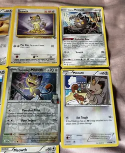 Pokemon TCG Meowth 7 Unique Card Bundle For Collectors English With 1 Holo - Image 3