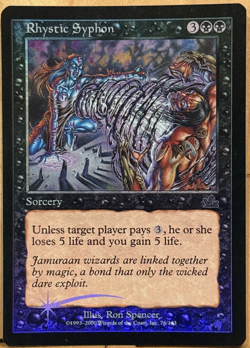FOIL LIMITED EDITION Prophecy Vintage MtG Rhystic Syphon Unplayed NM - Image 1