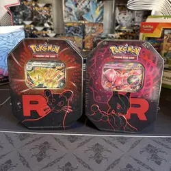 Pokemon TCG Team Rocket Tin x2 - Persian EX & Mewtwo EX - Sealed - Image 1