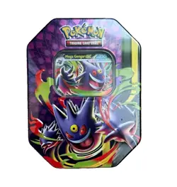 Pokemon TCG Mega Moonlit Tin Mega Gengar ex w/ promo & boosters 4ct - Image 1