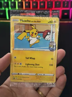 Pokemon Pikachu TCG Promo Card On the Ball Futsal, 001/005 Promo Sealed Mint - Image 1