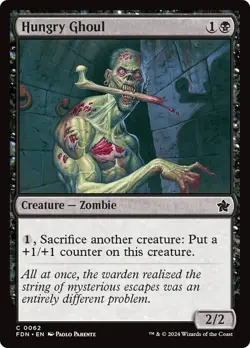 Hungry Ghoul 62 FDN MTG Black Zombie Sacrifice Common 2024 EN - Image 1