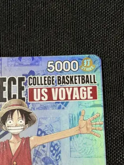 Bandai One Piece Monkey D. Luffy College Basketball US Voyage Promo Card - Image 3