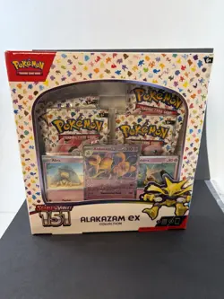 Pokemon TCG Scarlet and Violet - 151 Alakazam ex Collection Box - 4 Packs 820650855269 - Image 1