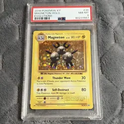 Pokemon TCG Magneton 38/108 Evolutions Holo Rare ENG PSA 8 2016 - Image 1