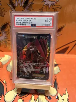 2012 Pokemon Dark Explorers Groudon EX 106/108 Full Art PSA 6 Ultra Rare BW - Image 1