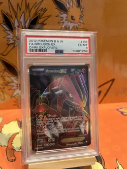 2012 Pokemon Dark Explorers Groudon EX 106/108 Full Art PSA 6 Ultra Rare BW - Image 4