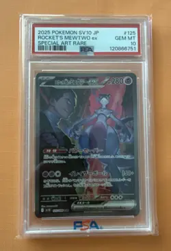2025 POKEMON JAPANESE SV10-GLORY OF TEAM ROCKET TEAM ROCKET'S MEWTWO EX PSA 10 - Image 1
