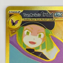 Team Rocket's Crobat ex 242/182 Hyper Rare DRI Destined Rivals Pokemon TCG Holo - Image 3