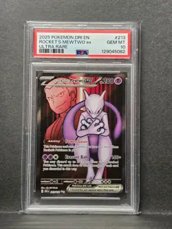 PSA 10 GEM MINT Team Rocket's Mewtwo ex Destined Rivals 2025 Pokemon 213/182 - Image 1