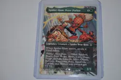 MTG magic SPIDERMAN spm BORDERLESS SPIDER HAM PETER PORKER #201 RARE - Image 1