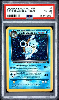 2000 POKEMON ROCKET #3 DARK BLASTOISE-HOLO PSA 8 - Image 1