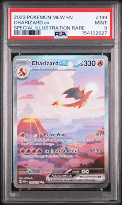 2023 Pokemon Charizard ex Special Illustration Rare MEW 151 199/165 MINT PSA 9 - Image 1