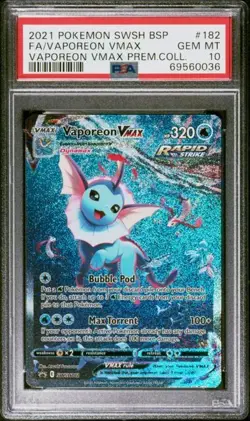 2021 POKEMON SWSH BSP FA/VAPOREON VMAX VAPOREON VMAX PREM COLL #182 PSA 10 - Image 4