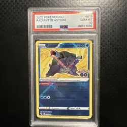 2022 Pokemon Radiant Blastoise Pokemon Go #018 PSA 10 Gem Mint - Image 1