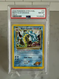 PSA 8 Misty’s Gyarados Holo #13 - 2000 Pokemon - Gym Challenge - Image 1