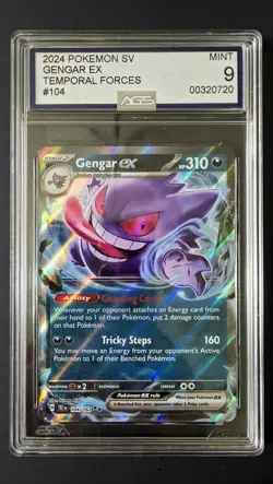 Pokemon TCG Gengar EX 104/162 ENGLISH Holo Rare Temporal Forces AGS MINT 9 - Image 1