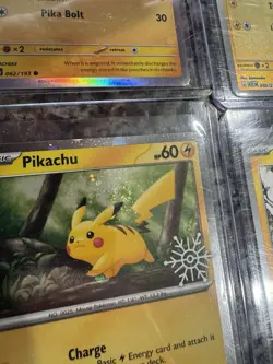 POKEMON TCG PIKACHU 9 CARDS TOTAL HOLO COSMO REVERSE RARE SWIRL WOW - Image 2
