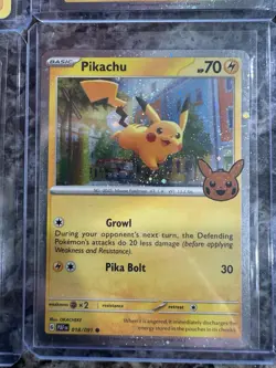 POKEMON TCG PIKACHU 9 CARDS TOTAL HOLO COSMO REVERSE RARE SWIRL WOW - Image 5